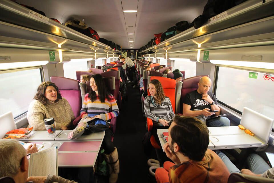 Group of friends on TGV