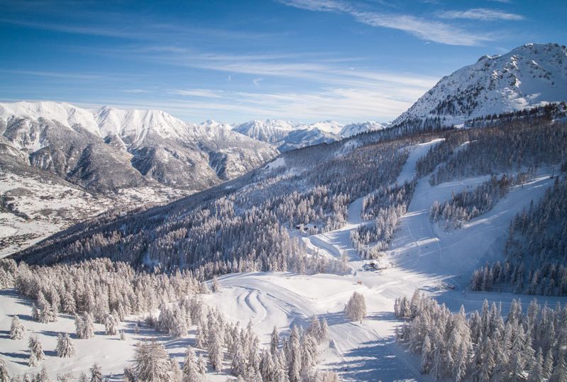 A snowy mountain landscape